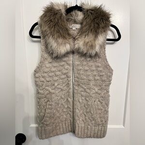 LOFT faux fur sweater vest